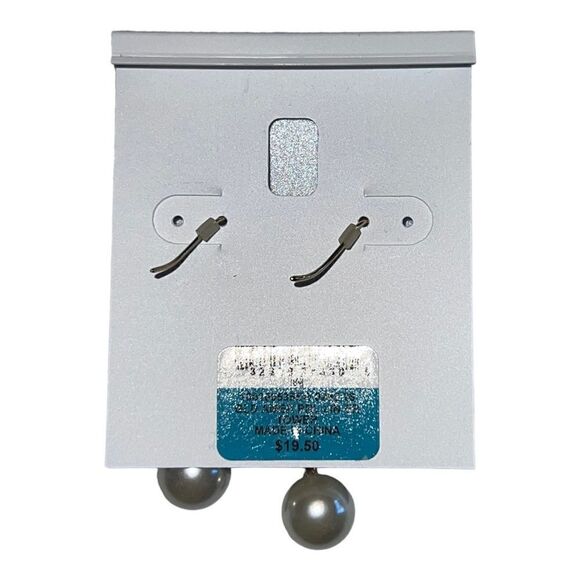 Charter Club Gold-Tone Bead Imitation Pearl Multicolor Red White Blue Earrings - Picture 3 of 3